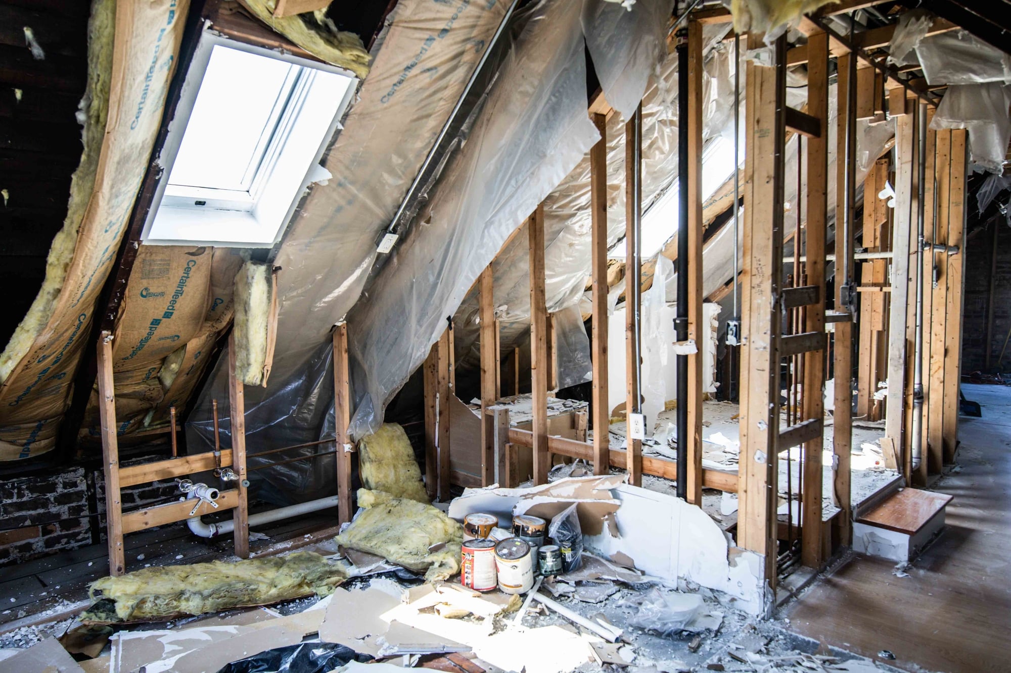 Attic opened up for repair